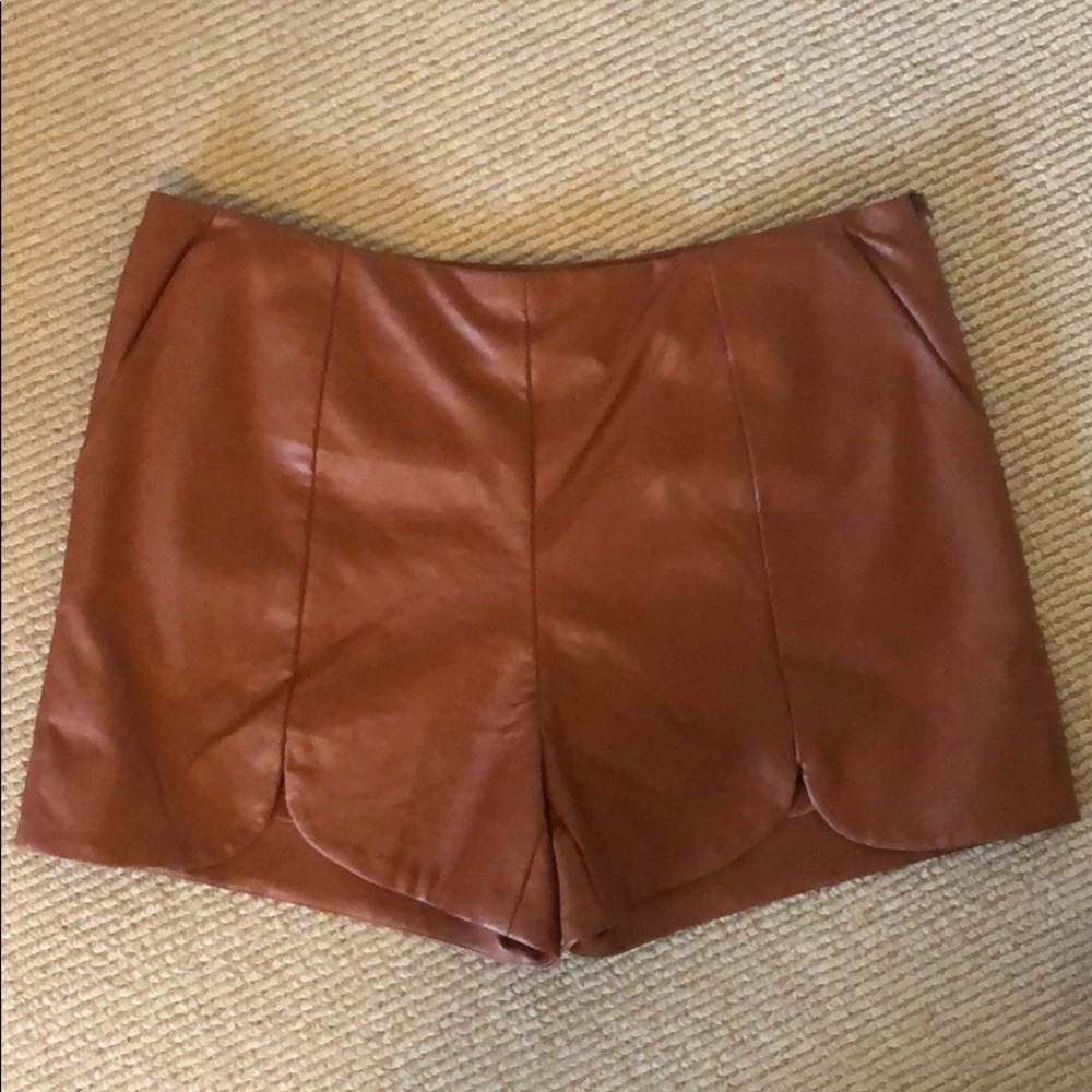 Vegan leather shorts